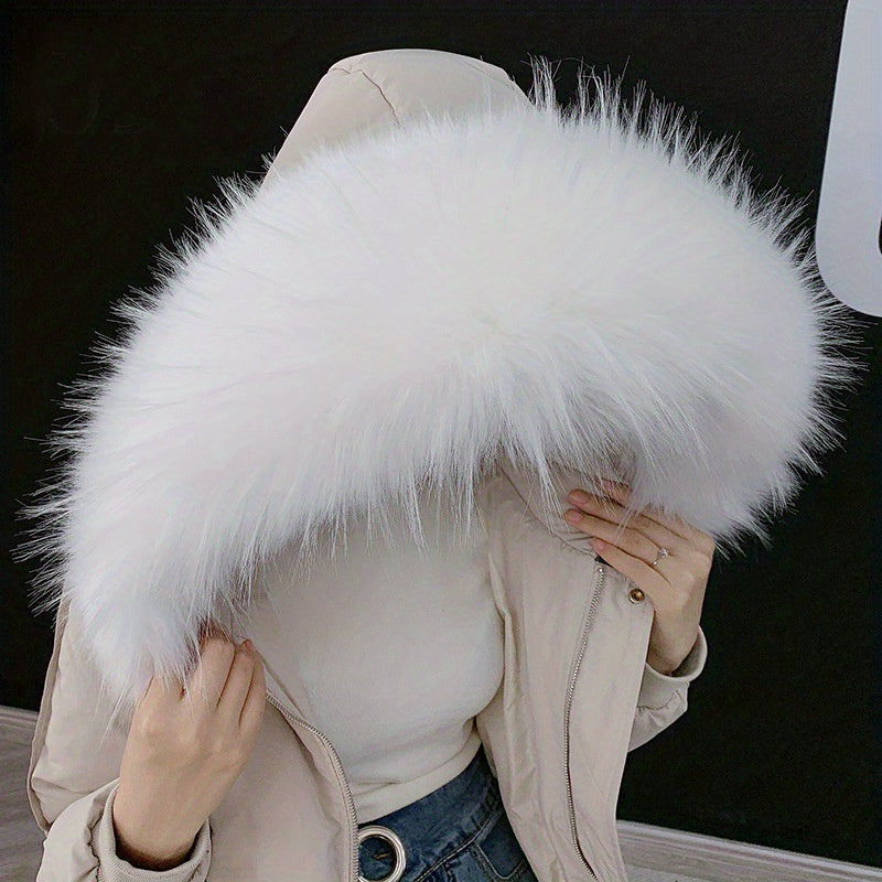 Faux Fur Collar Solid Warm Decorative Plush Shawl Scarf