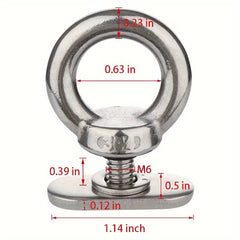 4 Pack Stainless Steel Track Mount Tie Down Eyelets Boat Bungee Cord Holders