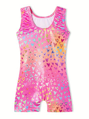 Gradient Heart Ballet Leotard for Girls