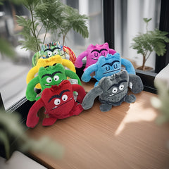 7pcs Mixed Emotion Monster Plush Toy Set Cartoon Mood Expression Dolls
