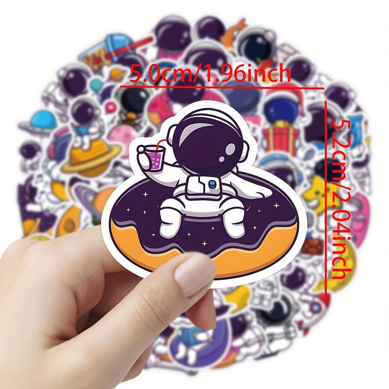 60pcs Astronaut Waterproof Vinyl Stickers for Water Bottle Laptop Luggage