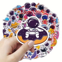 60pcs Astronaut Waterproof Vinyl Stickers for Water Bottle Laptop Luggage
