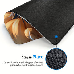 Fox Cat Pattern Mouse Pad 24x20cm E-sport Home Office Non-slip Rubber