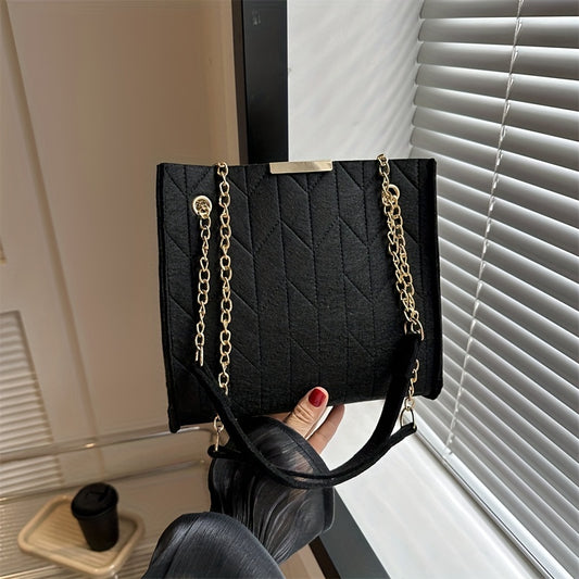 Argyle Quilted Tote Bag Chain Crossbody Purse