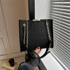 Argyle Quilted Tote Bag Chain Crossbody Purse