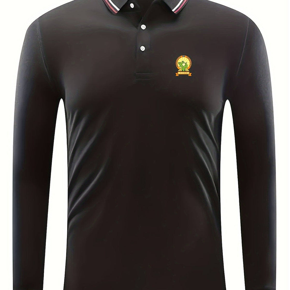 MEXICO Pattern Men's Casual Long Sleeve Shirt Golf Tennis Equestrian