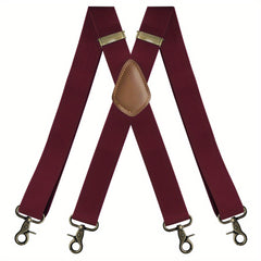 Men's Adjustable Elastic Suspenders Trouser Braces 3X back 4 Snap Hooks