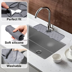 Silicone Faucet Drain Mat Kitchen Waterproof Dry Drain Pad Bathroom Countertop