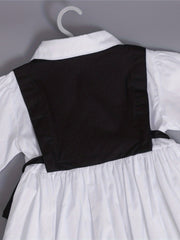 Girls' Colorblock Lace Up Collared Shirt Dress