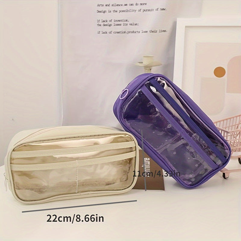 Transparent Pencil Case Pen Bag Layer Stationery Storage Bag