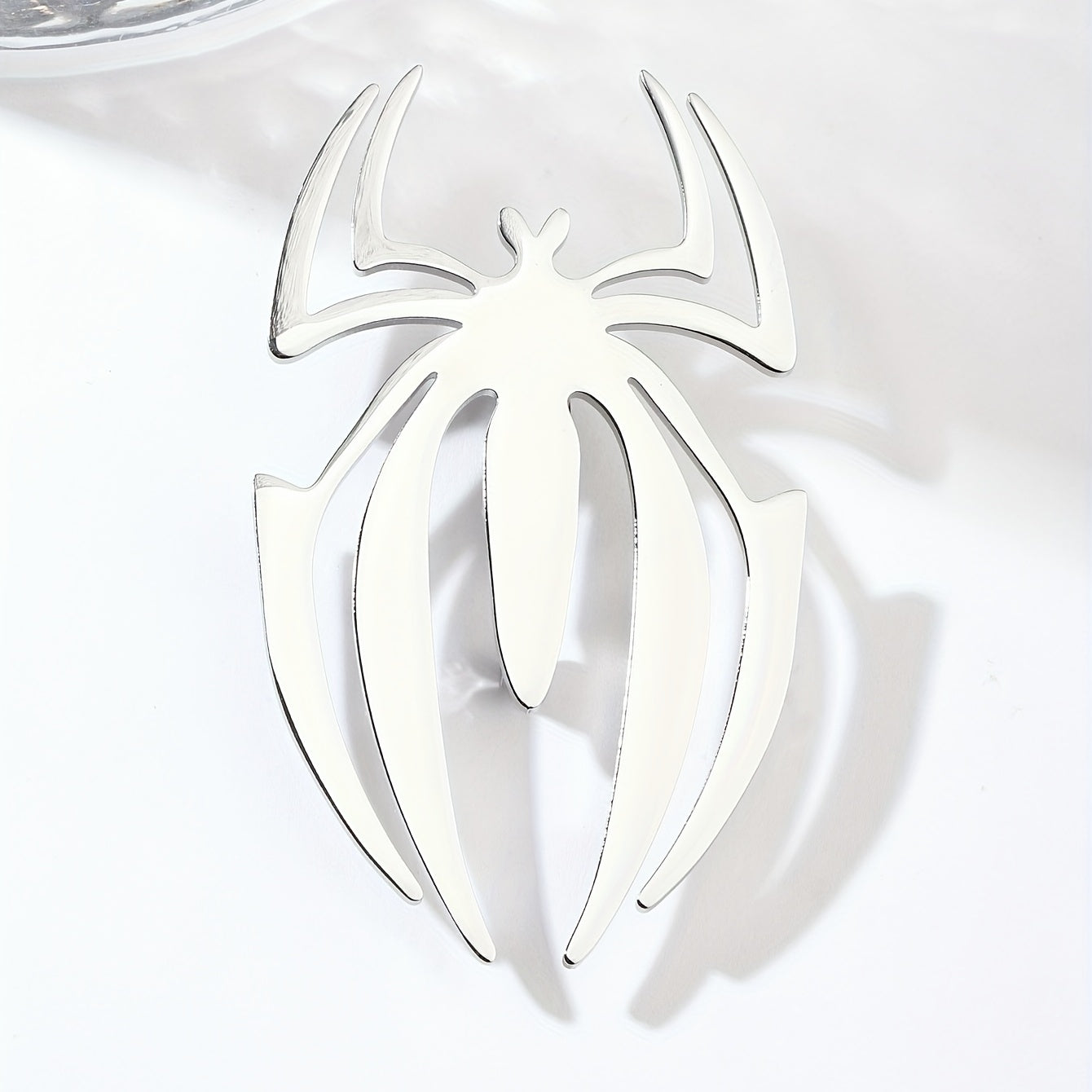 Steel Hollow Spider Brooch Silky Scarf Buckle Collar Pin
