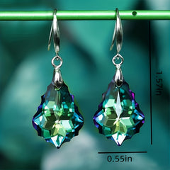 Crystal Maple Leaf Pendant Earrings