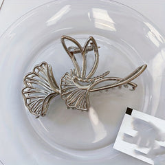 Ginkgo Leaf Claw Clip Silver Gold Hair Clip Large Shark Claw Thick Hair