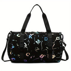 Lightweight Laser Letter Pattern Sports Handbag Travel Luggage Bag