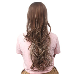 Highline Brown Blonde Ponytail Extension Curly Synthetic Hairpiece