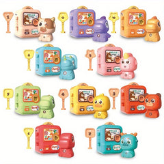 KDAYA 10pcs Animal Surprise Toy Set with Lock and Key & Shape Sorting Stackin