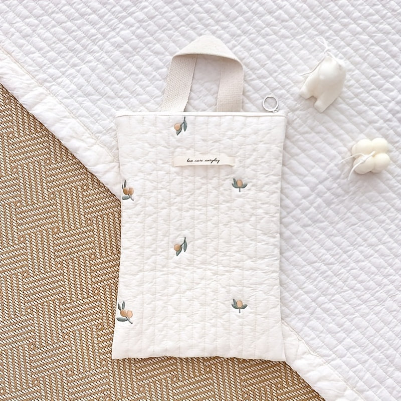 Cotton Embroidery Handbag Small Zipper Mommy Handbag
