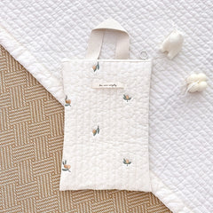 Cotton Embroidery Handbag Small Zipper Mommy Handbag