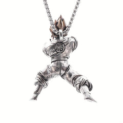 Yellow Hair Kung Fu Man Pendant Necklace For Men Kids Anime Exhibition