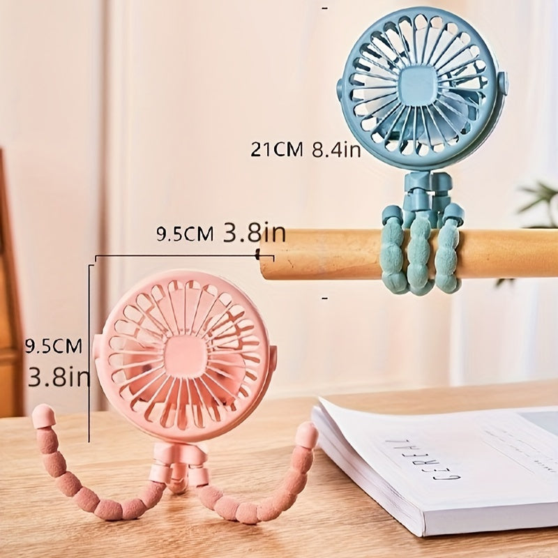 Portable Mini Stroller Fan USB Charging Octopus Fan