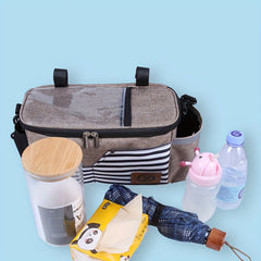 Stroller Organizer Bag With Cup Holder Non-Slip Strap Large Capacity