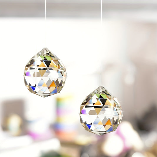 10pcs Clear AB Glass Crystal Ball Prism Pendant Sun Catcher Gardening Light