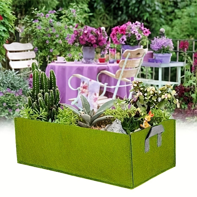 Rectangular Felt Planting Basin Fabric Planting Bag for Outdoor Garden