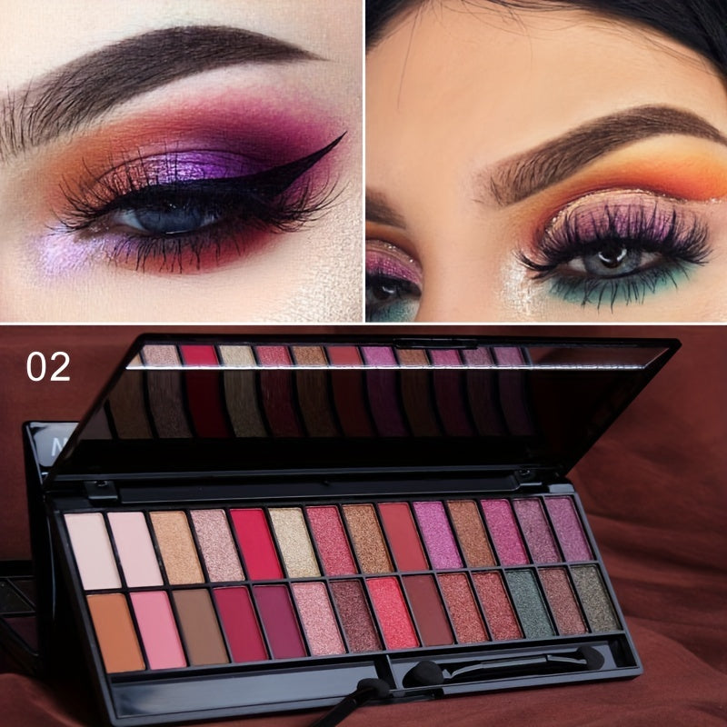 28-Color Matte Pearly Eyeshadow Palette for Waterproof Eye Makeup