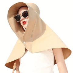 Women's Large Brimmed Shawl Hat for Beach Vacation