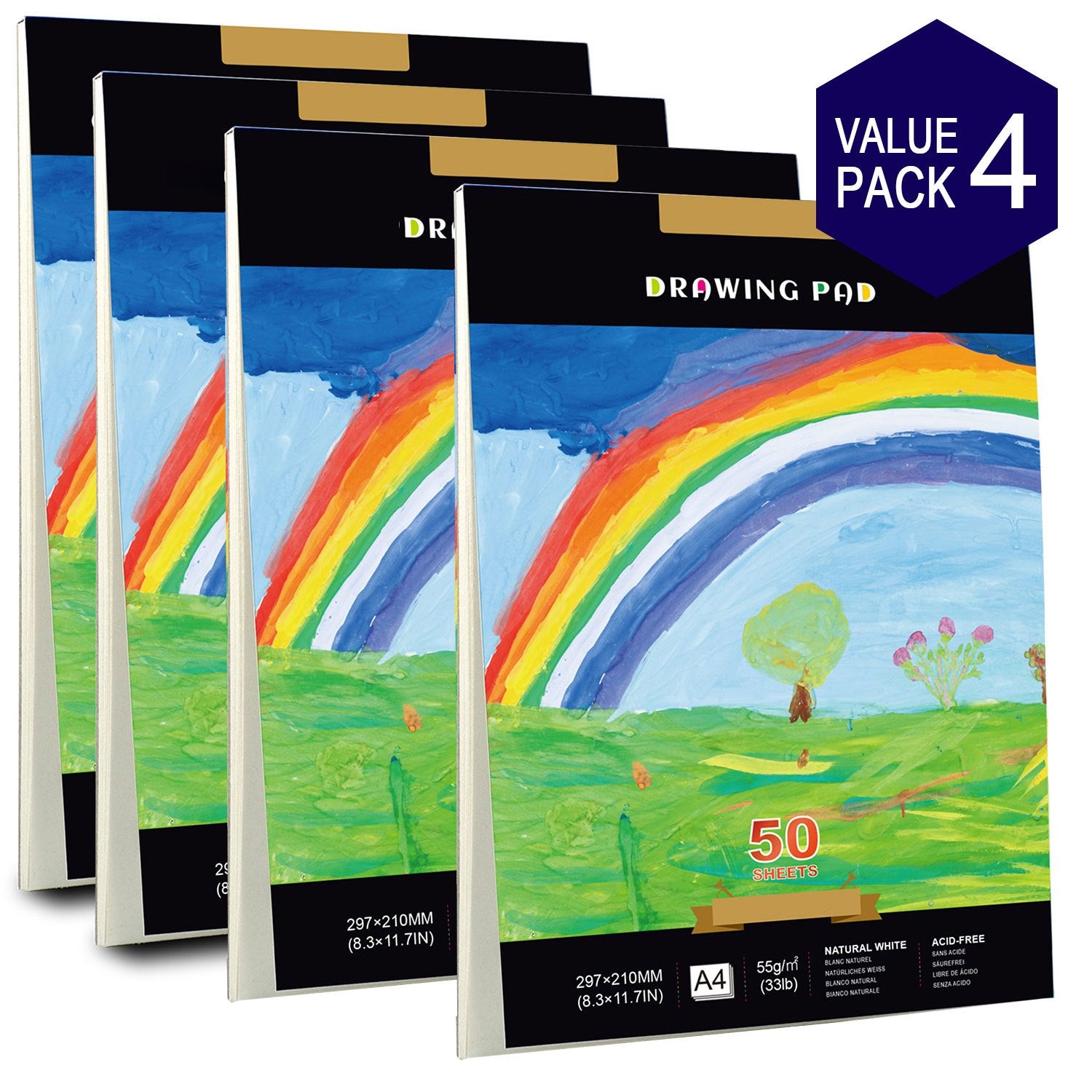 A4 Drawing Paper Pad 50 Sheets 2 Pack