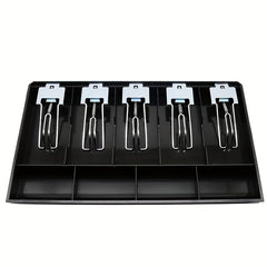 Metal Clip Cash Register Drawer Tray 5 Bills 4 Coins Holders