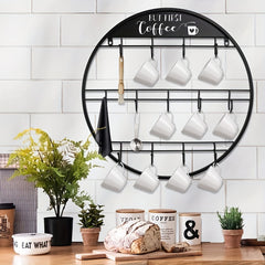 Wall Mounted Coffee Cup Hook Household Drain Cup Holder