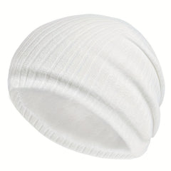 Outdoor Plus Velvet Knitted Hat Winter Solid Striped Warm Ear Protection