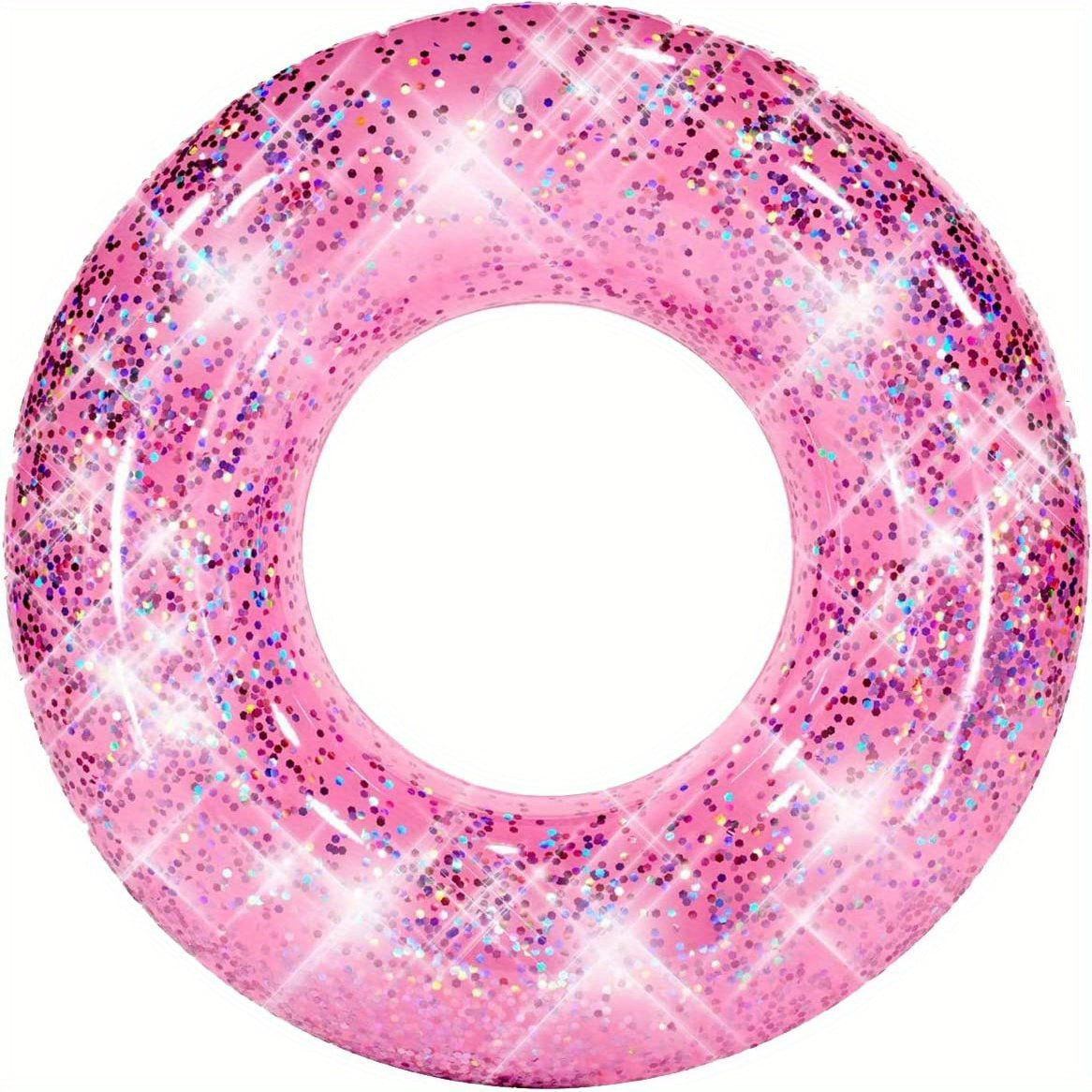 Glitter Swim Ring Inflatable Pool Tube for Kids & Adults