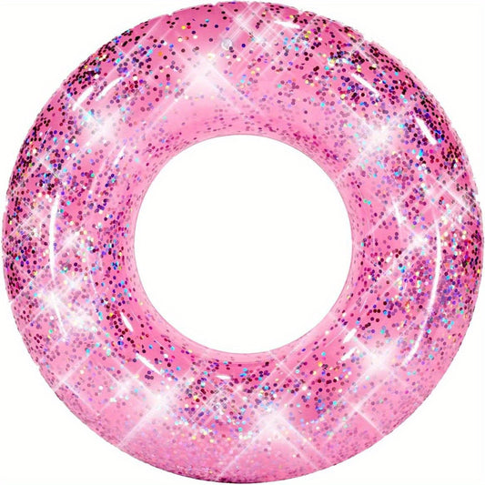 Glitter Swim Ring Inflatable Pool Tube for Kids & Adults