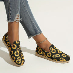 Women's Stitching Print Sneakers Slip On Lightweight Shoes