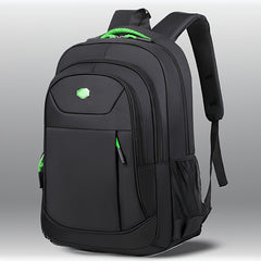 Durable Solid Colour Backpack with Multiple Zippers and Adjustable Straps