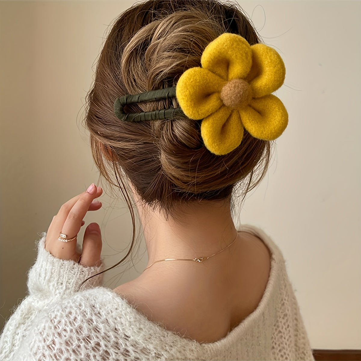 Plush Flowers Hairpin Hairpin Clip For Women Wedding Hair Clip
