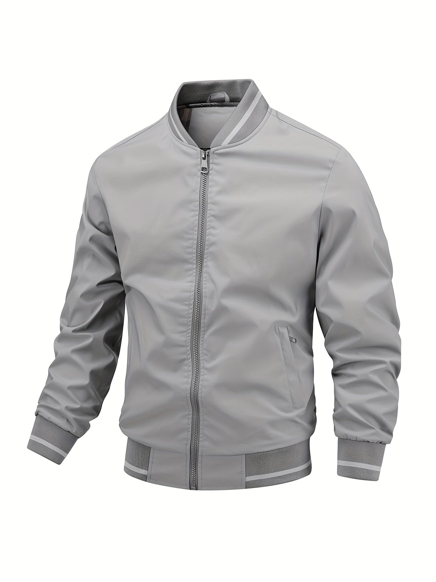 Men's Zipper Long Sleeve Stand Collar Jackets