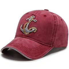Anchor Embroidered Baseball Cap Lightweight Adjustable Trucker Sun Hat