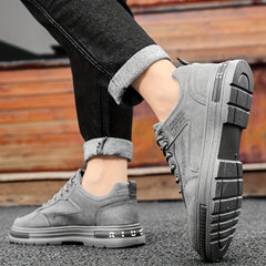 Men's Lace up Sneakers Athletic Shoes Comfortable PU Leather Walking Shoes
