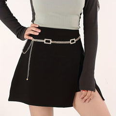 Rhinestone Waist Chain Stylish Tassel Belly Chain