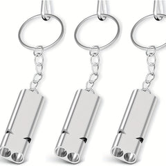 3pcs Double Tube Emergency Whistle with Lanyard for Outdoor Camping