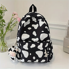Cow Pattern Backpack Schoolbag Large Capacity Speckled Backpack