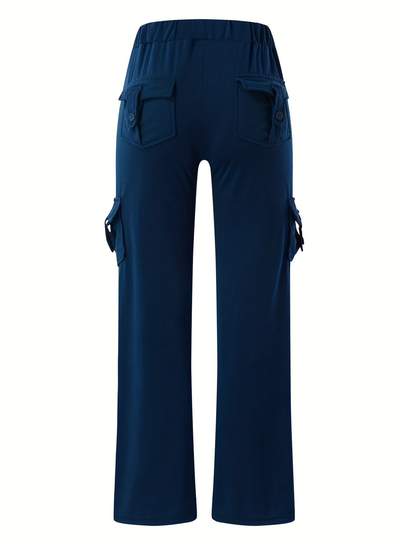 Drawstring Solid Wide Leg Pants Casual Long Length Pant