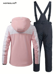 Snowflake Print Ski Set Jacket & Windproof Trouser Women's Activewear