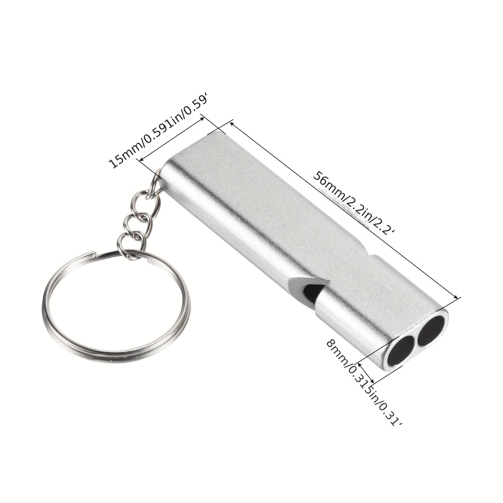 3pcs Double Tube Emergency Whistle with Lanyard for Outdoor Camping