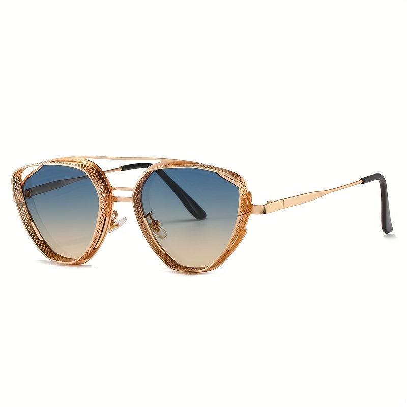 Triangle Frame Sunglasses Metal Fashionable Versatile Sunshade Mirror