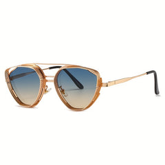 Triangle Frame Sunglasses Metal Fashionable Versatile Sunshade Mirror
