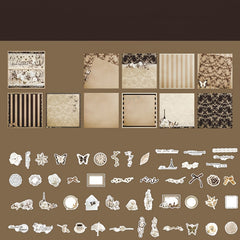 60pcs Old Things Series Large Portion Retro Journal Material Pack